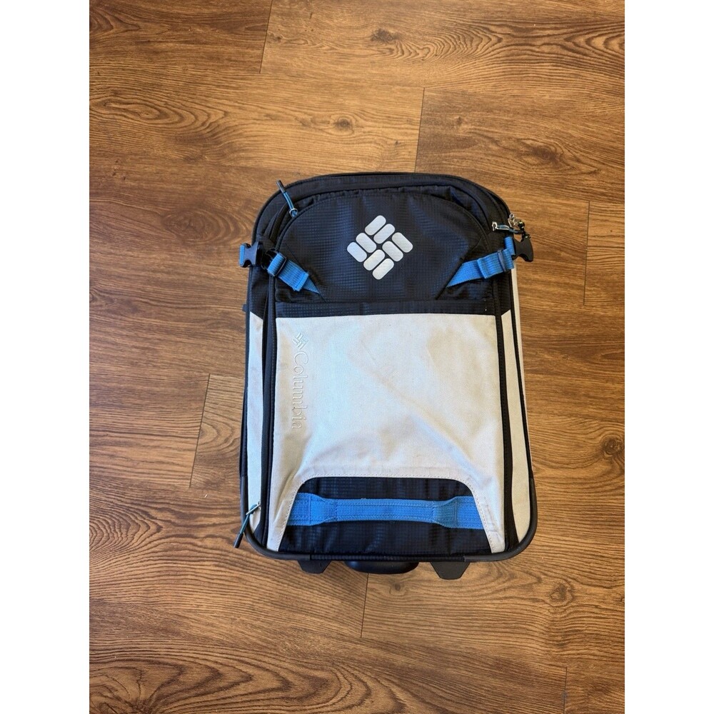 Columbia Sportswear Wheeled Luggage Suitcase Travel White Blue